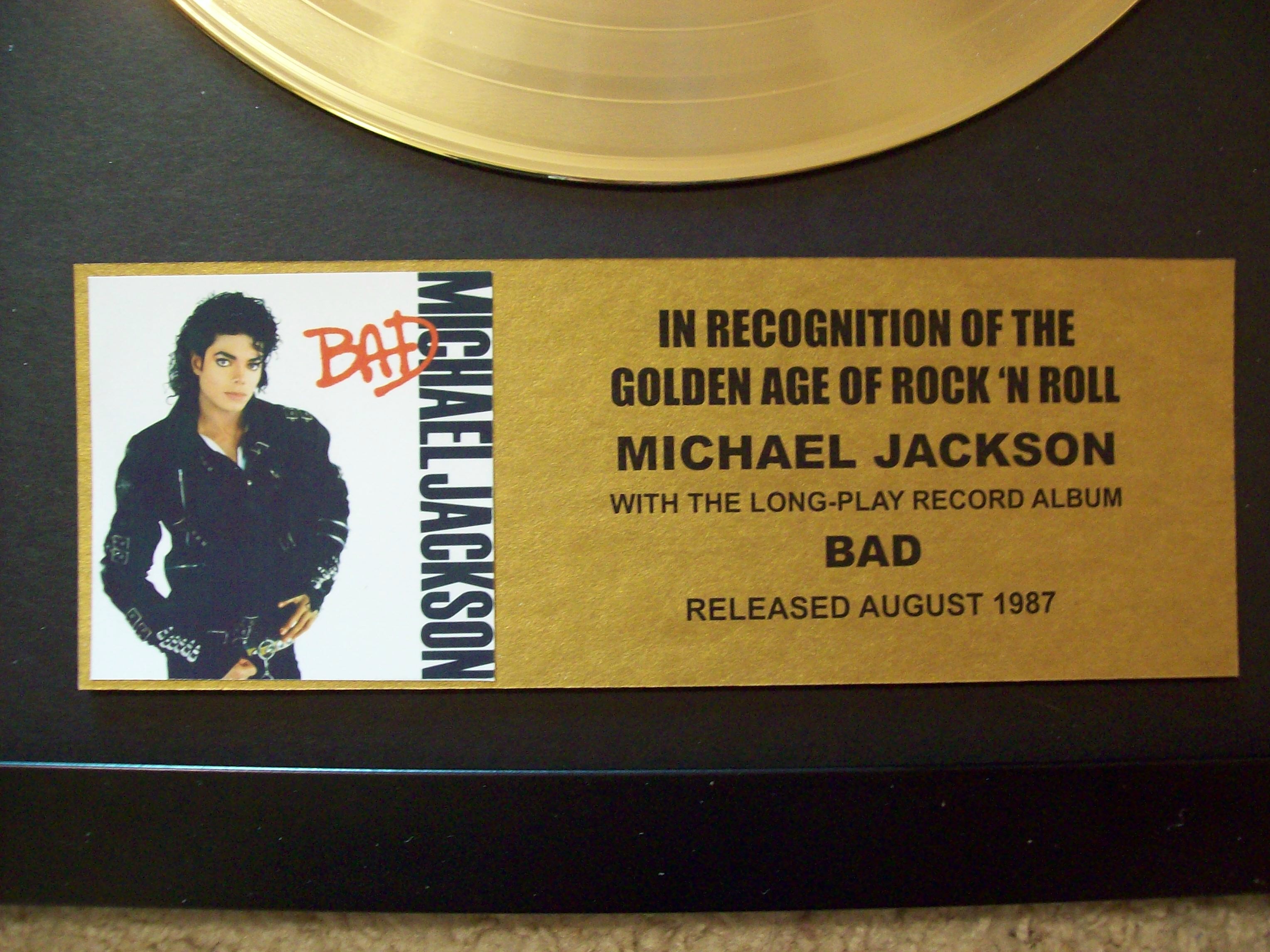 undervandsbåd at lege Forge Michael Jackson BAD Gold LP Record